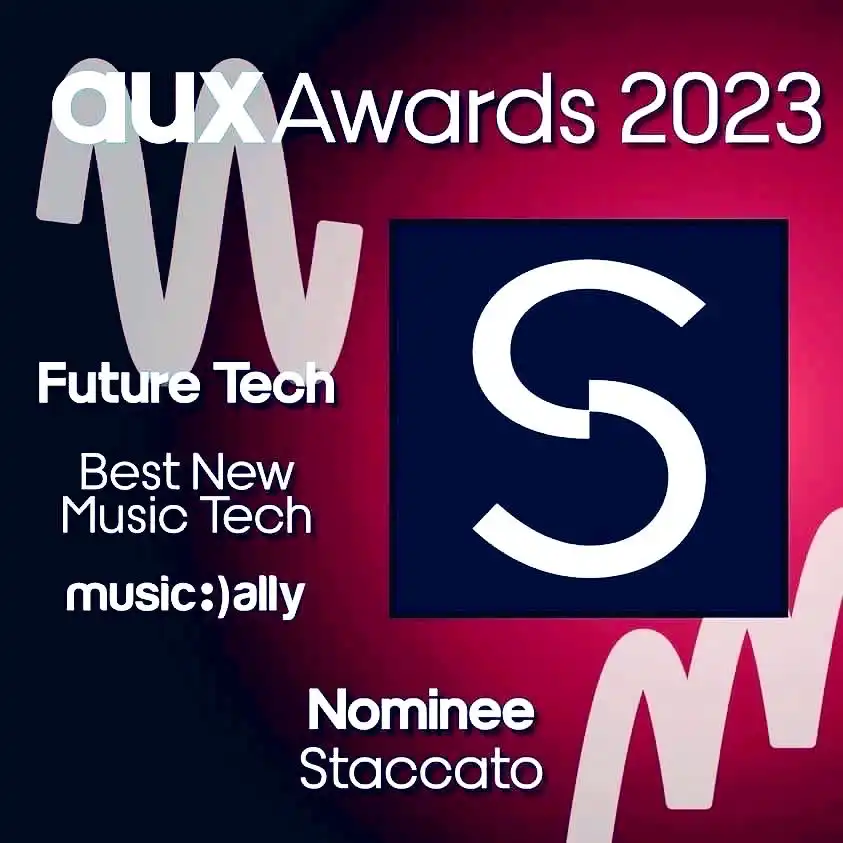 Staccato AI Nominated for best future tech in the 2023 Aux Awards
